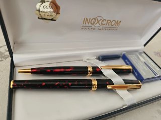 Juego Inoxcrom Estilográfica y Bolígrafo 23'6 Kts
