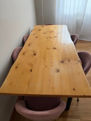 Mesa comedor madera natural + 6 sillas
