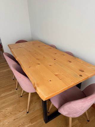 Mesa comedor madera natural + 6 sillas