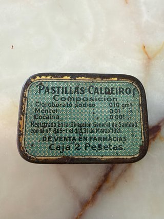 Cajita antigua farmacia Caldeiro Madrid