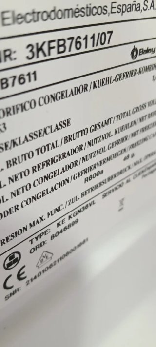 NEVERA COMBI BALAY NO FROST ENERGÍA A+