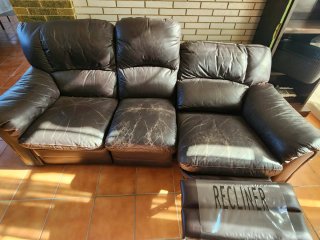 Sofá Reclinable de Tres Plazas Negro