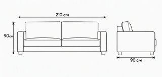 Sofá Reclinable de Tres Plazas Negro
