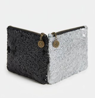 Bolso de mano lentejuelas plata