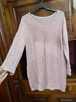 Vestido rosa fino entretiempo