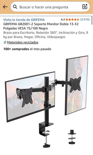 Soporte Doble para Monitor 13-32 Pulgadas