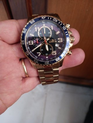 Reloj Invicta Cronógrafo Dorado y Azul