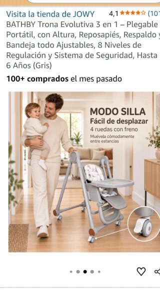 Trona Evolutiva 3 en 1 JOWY - Gris