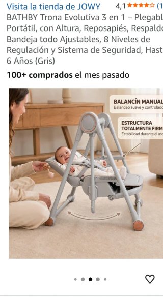 Trona Evolutiva 3 en 1 JOWY - Gris