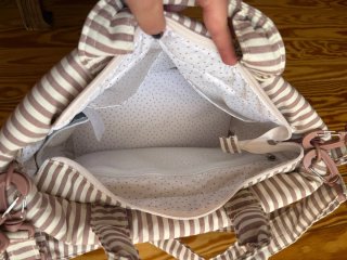 Bolsa Canastilla Walking Mum Rayas Moka