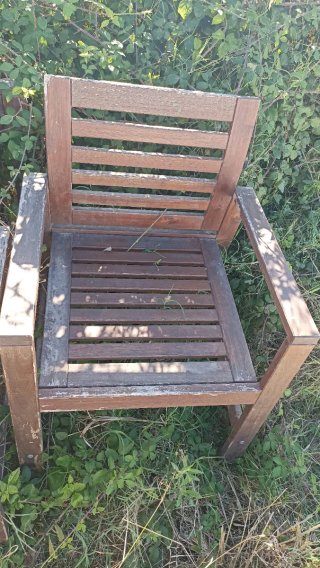 Conjunto Muebles Jardín Teca: Banco + 2 Sillones