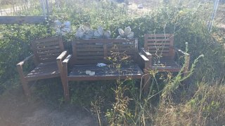Conjunto Muebles Jardín Teca: Banco + 2 Sillones