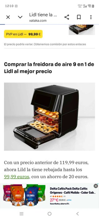 Horno y Freidora de Aire 2 en 1