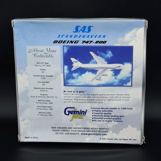 Maqueta Avión Boeing 747 SAS Scandinavian 1:400