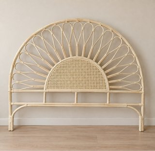 Cabecero de Cama Grande Ratán y Madera