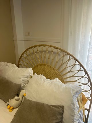 Cabecero de Cama Grande Ratán y Madera