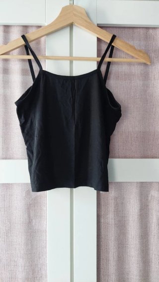 Top tirantes pegado negro L/XL