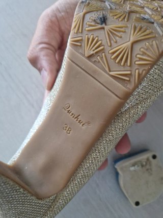 Zapatos de Tacón Dorados Mujer Fiesta Talla 38
