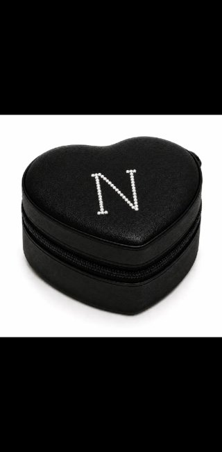 Joyero en forma de corazón con letra N