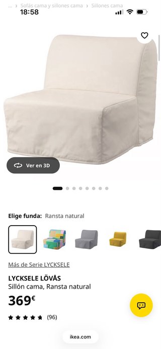 Sillón cama 1 plaza Ikea LYCKSELE