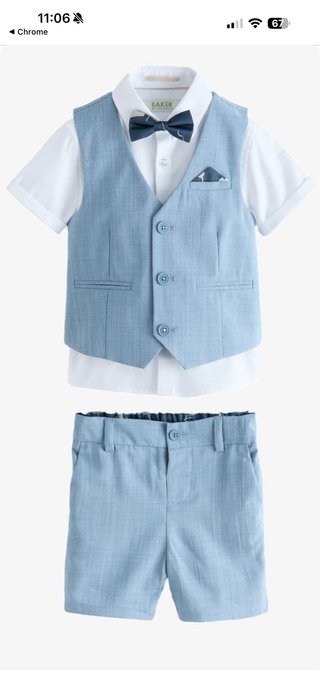 Traje de comunión azul y blanco Baker