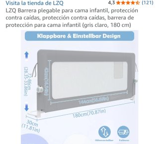 Set de 3 Barreras Plegables para Cama
