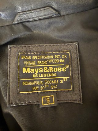 Chaqueta de Piel Negra Talla S Marca Mays&Rose