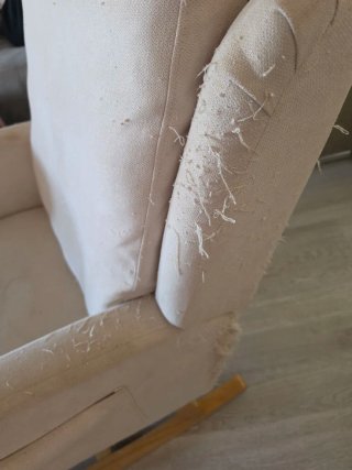 Silla Mecedora Lactancia Beige Tela y Madera