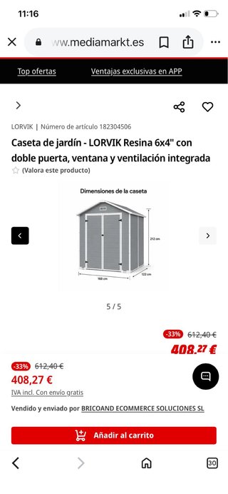 Caseta de jardín de plástico beige
