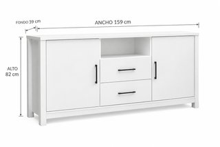 Aparador Vitrina Blanco 156cm - enviamos