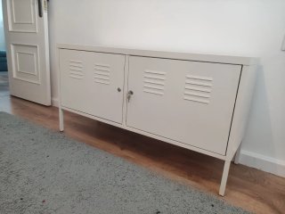 Mueble auxiliar metálico blanco 119x63cm