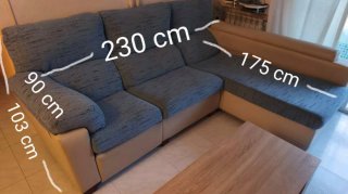 Sofá chaise longue 3 plazas