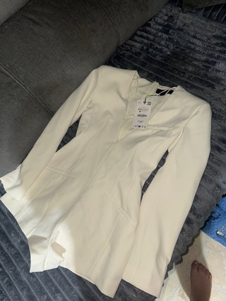 Mono corto Zara blanco talla XS