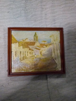 LOTE DE 7 CUADROS ANTIGUOS Y PEQUEÑOS AÑOS 70/80
