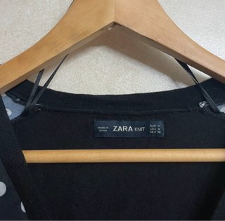 Jersey Zara Knit Negro Lunares Blancos Talla M