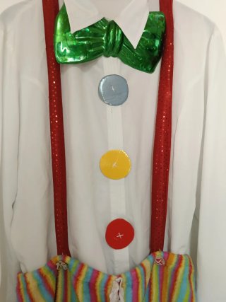 Disfraz de Payaso Adulto Talla L + Peluca, Sombrer