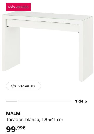 Escritorio Tocador MALM IKEA