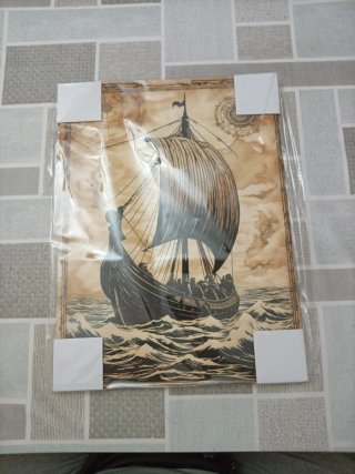 Cuadro Barco Vikingo Papel