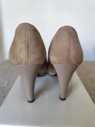 Zapatos de tacón Ante beige/ nude