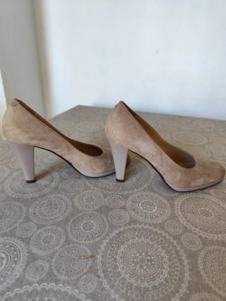 Zapatos de tacón Ante beige/ nude