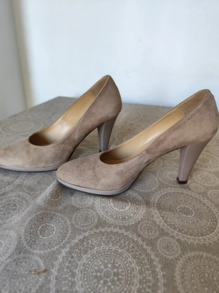 Zapatos de tacón Ante beige/ nude