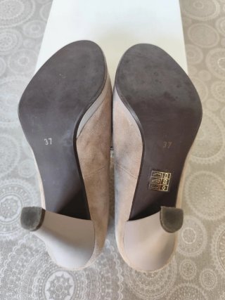 Zapatos de tacón Ante beige/ nude