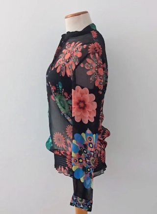 Blusa Transparente Estampada