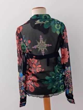 Blusa Transparente Estampada