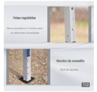 Gazebo Plegable 6x3m Azul
