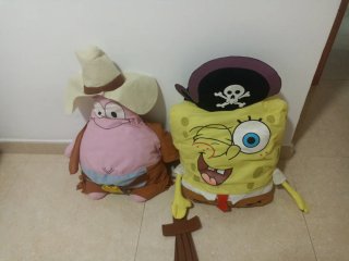 Set de 2 Peluches Bob Esponja y Patricio