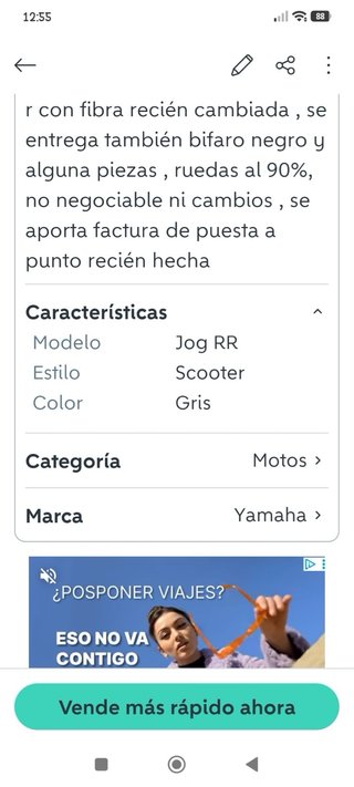 Yamaha Jog RR Scooter Negra
