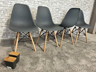 Mesa Comedor + 4 Sillas Nórdicas Blancas