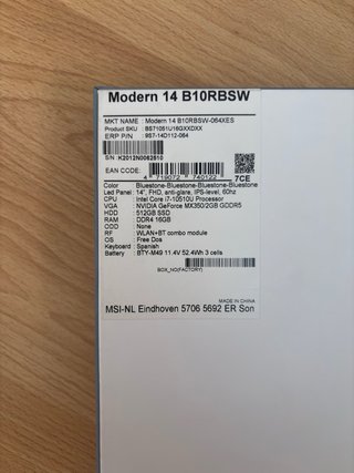 MSI Modern 14 Plata