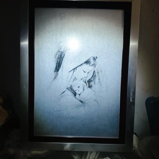 Cuadro con Dibujo de Madre e Hijo